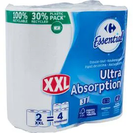CARREFOUR ESSENTIAL Essuie-tout Ultra Absorption XXL x2