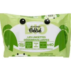 MONOPRIX BÉBÉ Bio Lingettes Débarbouillantes X40 l'unité