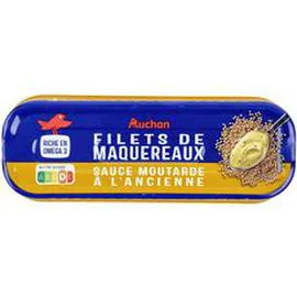 AUCHAN Filets de maquereaux sauce moutarde à l'ancienne bio 169g