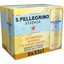 SAN PELLEGRINO, ESSENZA Eau gazeuse aromatisée citron 6x33cl