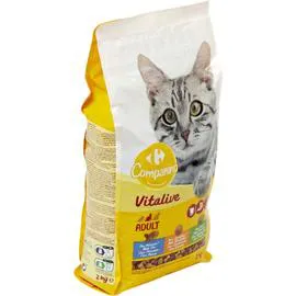 CARREFOUR Croquettes pour chat Adult thon saumon légumes 2kg