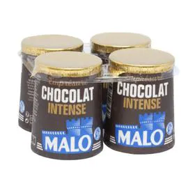 MALO Yaourt emprésuré chocolat intense 4x125g
