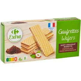 CARREFOUR EXTRA Biscuits gaufrettes chocolat noisette 160g