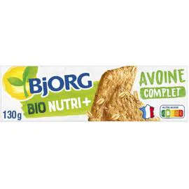 BJORG Biscuits avoine complet nature Bio 130g