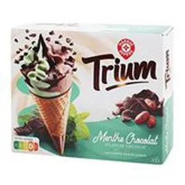 MARQUE REPÈRE, TRIUM Cônes glacés Menthe chocolat x6 414g
