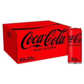 COCA-COLA Soda zéro sans sucres 20x33cl