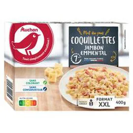 AUCHAN Coquillette au jambon et emmental 400g