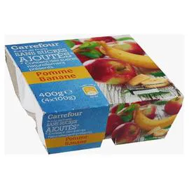 CARREFOUR Compote pomme banane sans sucres ajoutés 4x100g