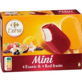CARREFOUR EXTRA Glaces fruits exotiques fruits rouges 300g