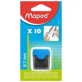 MAPED Etui de mines pour compas 10 mines de 2mm l'unité