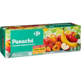 CARREFOUR Compote assortiment allégées en sucres 24x100g