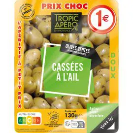 TROPIC APÉRO Olives vertes cassées à l'ail 130g
