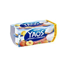 NESTLÉ, YAOS Yaourt a la Grecque sur lit de Pêches 4x125g