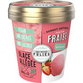 MES PETITES FOLIES Sorbet vegan à la fraise sans sucre ajouté 315g