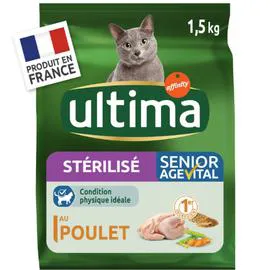 ULTIMA Croquettes pour chat +10 ans au poulet 1,5kg