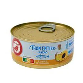AUCHAN Thon entier à l'huile de tournesol 120g
