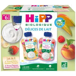 HIPP BIOLOGIQUE Hipp Gourdes Brassées Délices De Lait 6M Bio 720g