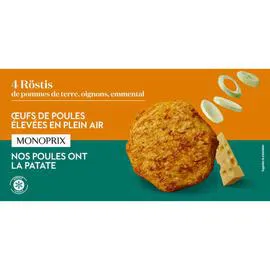 MONOPRIX Mpx 4 rostis pommes de terre oignons emmental 400g