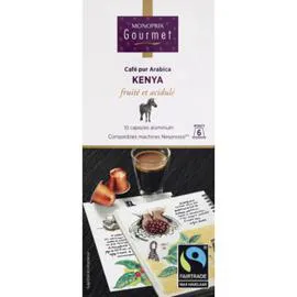 MONOPRIX GOURMET Capsules de café pur arabica Kenya 50g