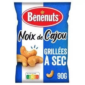 BÉNÉNUTS Noix de cajou Grillées à sec 90g
