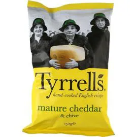TYRRELL'S Chips cheddar ciboulette 150g