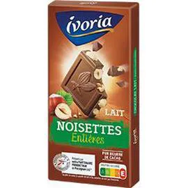 IVORIA Chocolat au lait noisettes entières 200g