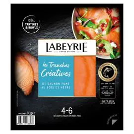 LABEYRIE Saumon fumé au bois de hêtre 80g