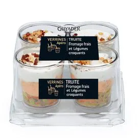 GUYADER Verrines Truite fromage frais et légumes croquants 160g