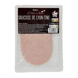 AUCHAN MMM! Saucisse de Lyon fine 120g