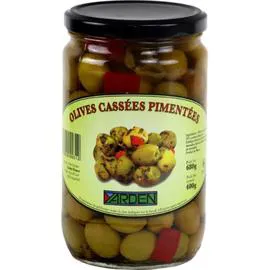 YARDEN Olives vertes cassées pimentées casher 400g
