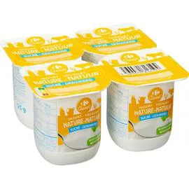CARREFOUR CLASSIC' Yaourt nature sucré 4x125g