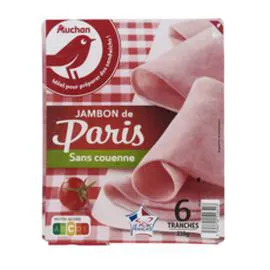 AUCHAN Jambon de Paris sans couenne 210g