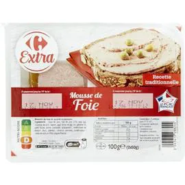 CARREFOUR EXTRA Mousse de foie 2x50g