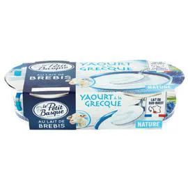 LE PETIT BASQUE Yaourt grecque lait de brebis nature 2x150g