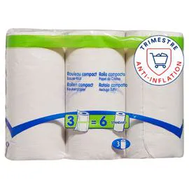 CARREFOUR SIMPL Essuie-tout compact x3