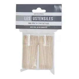 MONOPRIX MAISON Pics à cocktails en bois, 300 pièces l'unité