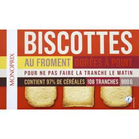 MONOPRIX Biscottes au froment 900g