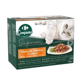 CARREFOUR COMPANINO Pâtée pour chat viande/poisson 1,02kg