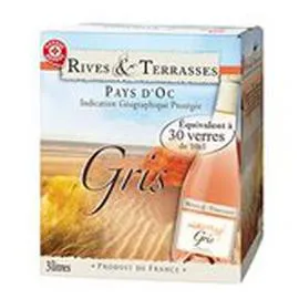 MARQUE REPÈRE, RIVES & TERRASSES Vin rosé Pays d'Oc Gris IGP 3l