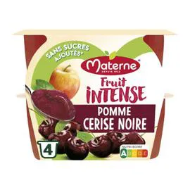 MATERNE Compote Fruit Intense Pomme cerise noire 4x100g