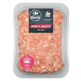 CARREFOUR Chair à saucisse pur porc 500g