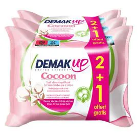 DEMAK'UP Lingettes démaquillantes Cocoon pour peaux sèches à très sèches x75 