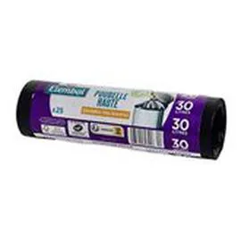 MARQUE REPÈRE, ELEMBAL Sacs poubelle haute 30L Poignées coulissantes - x25 x25