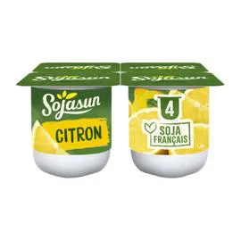 SOJASUN Dessert végétal soja citron 4x100g