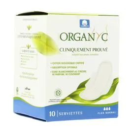 ORGANYC Serviettes ultra fines flux normal x10 100g