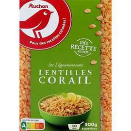 AUCHAN Lentilles corail 500g