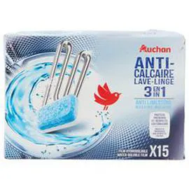 AUCHAN Tablettes anti calcaire pour lave linge x15