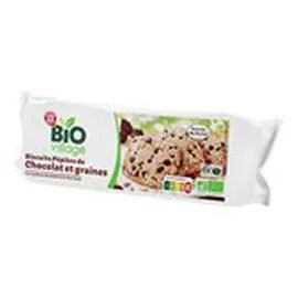 MARQUE REPÈRE, BIO VILLAGE Biscuit graine Pépites de chocolat Bio 140g