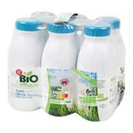 MARQUE REPÈRE, BIO VILLAGE Lait UHT Bio Demi-écrémé 6x50cl