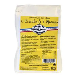 MOULINS DE VERSAILLES Préparation Pour Pain Au 6 Céréales Et 4 Graines 1kg